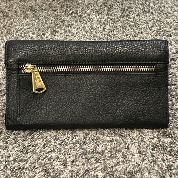 Aimee Kestenberg Sovana fold over slim wallet black leather with gold NWT - Picture 4 of 9